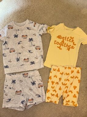 Kids Unisex Matching Set Bundle Yellow & Light Gray